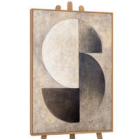 GEMÄLDE Duett der Halbkreise Schattenfugenrahmen Eichefarben 120x80 cm - Eichefarben, Holz (120/80cm) - YS-art gallery