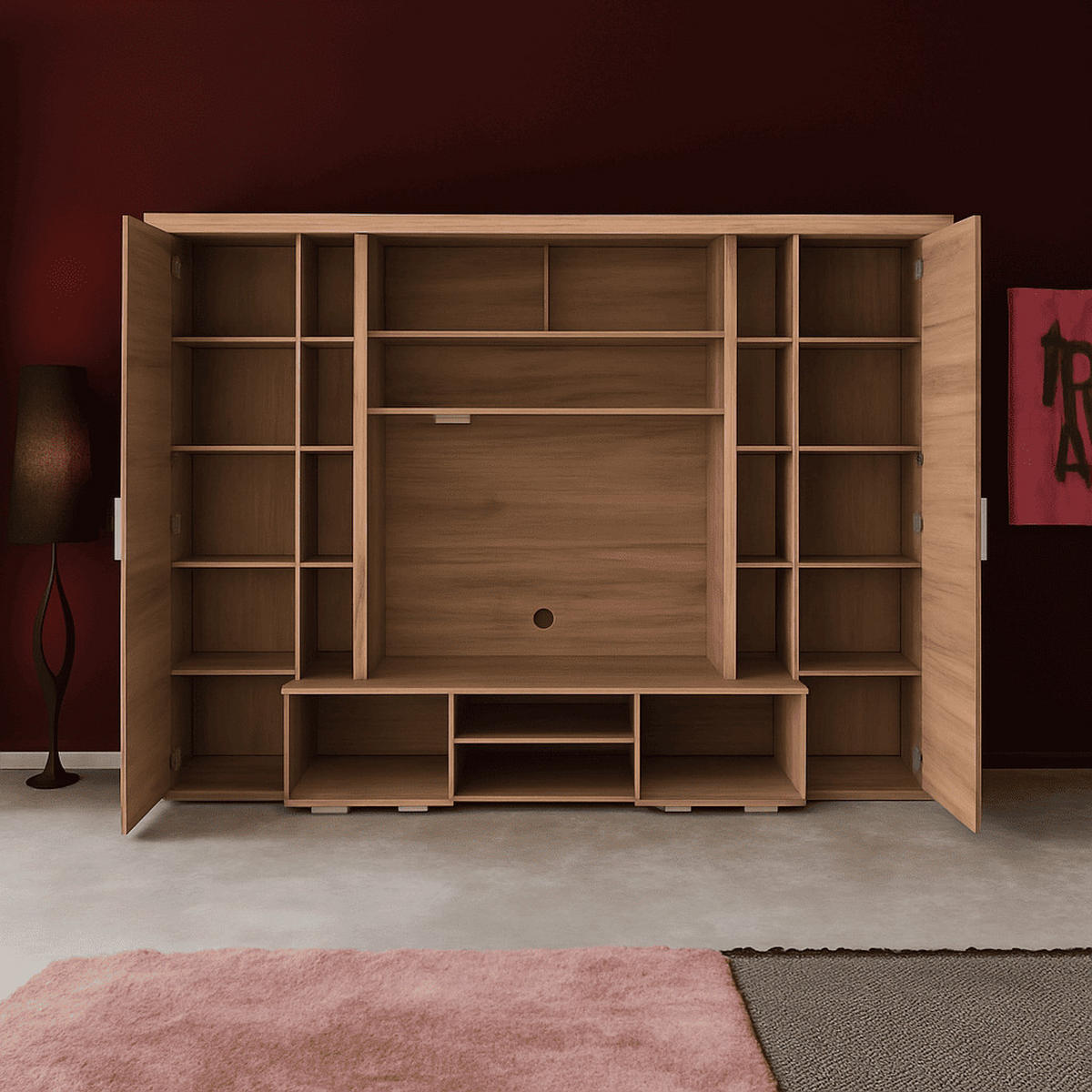 WOHNWAND Mondeo Eiche Sägerau Dekor - Eichefarben, Holzwerkstoff (291/197/41cm) - Trendteam