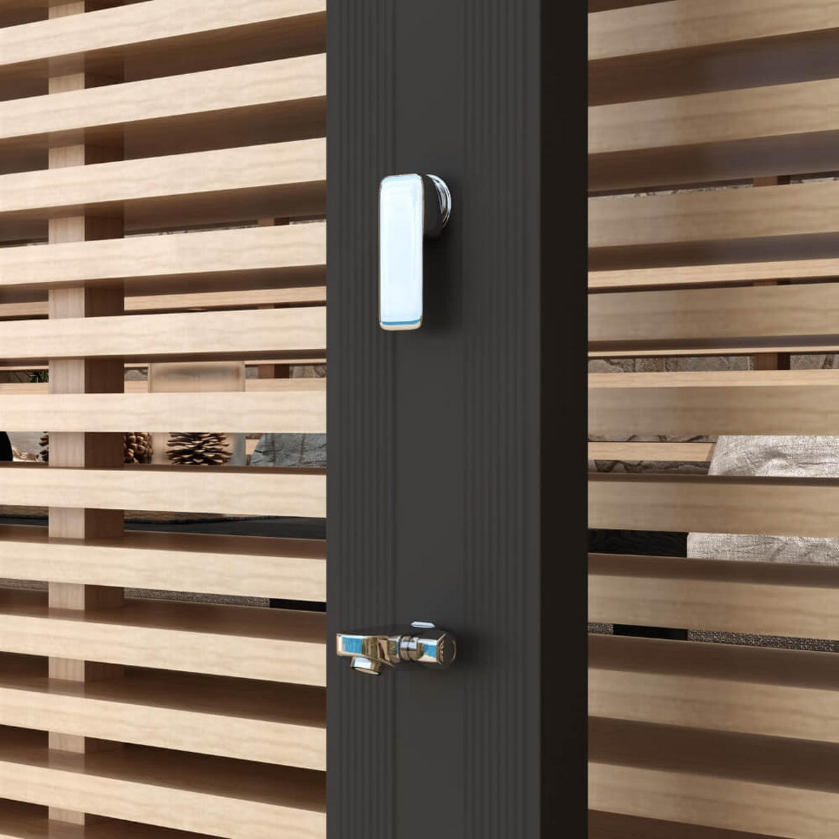SOLARDUSCHE ATHEN - Anthrazit, Metall (1/1/13.5cm) - Home Deluxe