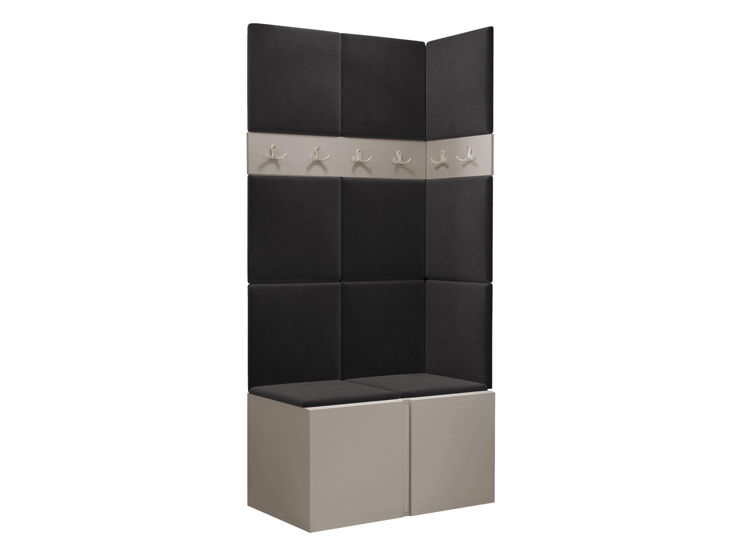GARDEROBEN-SET Orion I - Kaschmir/Anthrazit, Holzwerkstoff/Kunststoff (84/186/46cm) - MIRJAN24