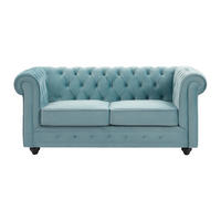 SOFA ohne Schlafmöglichkeit - 2 Personen - Samt, Stoff - Hellblau - - Hellblau, Textil (168/72/88cm) - Vente-Unique
