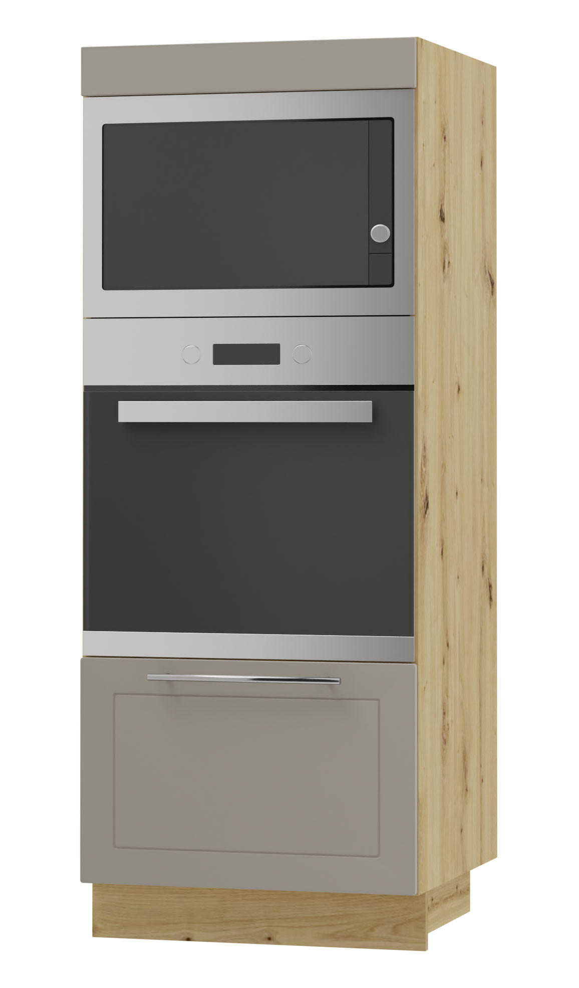 Feldmann-Wohnen Backofenhochschrank Beige, Eiche Artisan 60x154x59 cm