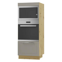 BACKOFENHOCHSCHRANK Kvantum D5AM/60/154 Beige Matt / Eiche Artisan Matt 60 / 59 / 154cm - Beige/Eiche Artisan, Holz/Holzwerkstoff (60/154/59cm) - Feldmann-Wohnen