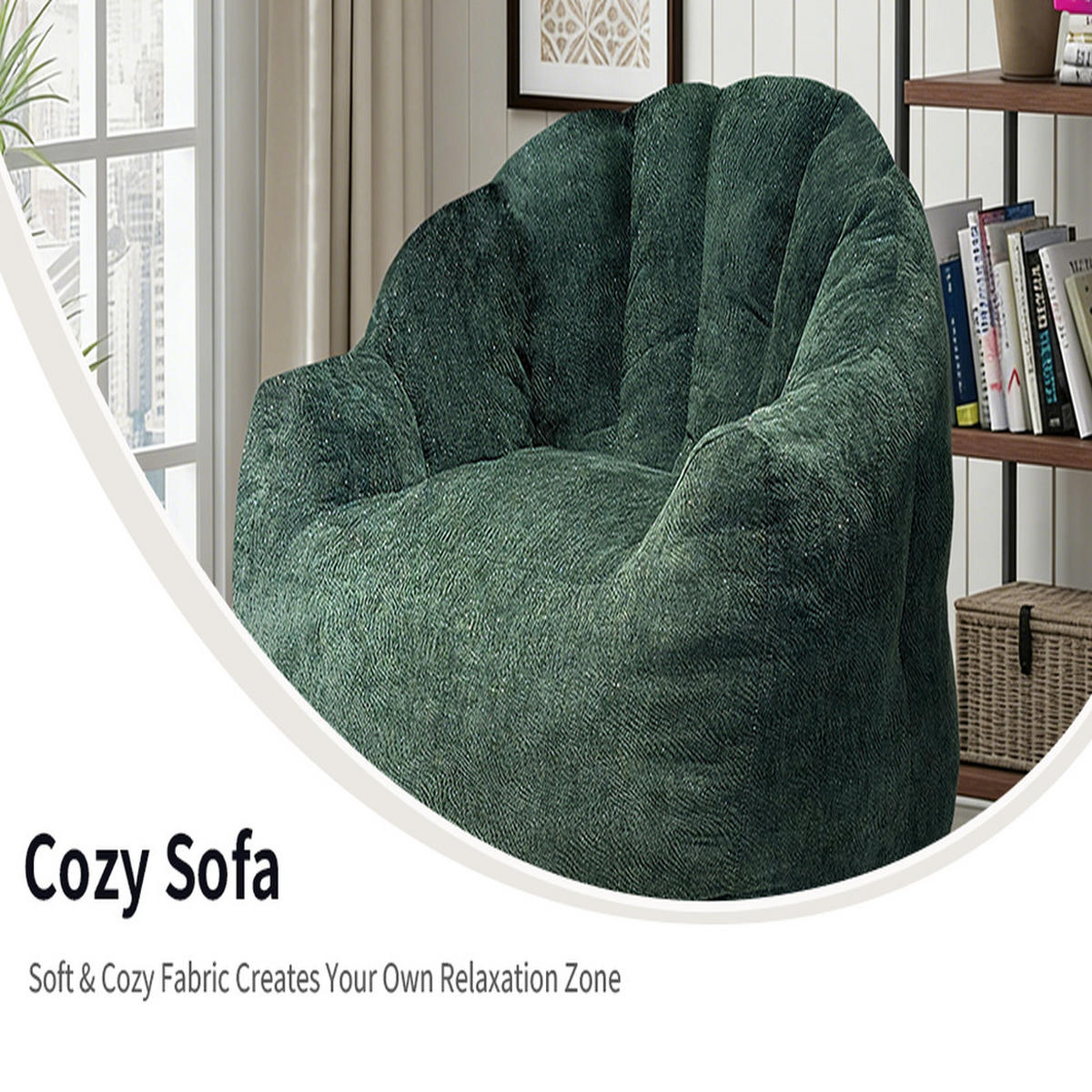 SITZSACK 86x99x64cm Ergonomisches Bärentatzen Sofa für Erwachsene - Grün, Textil (99/28/86.3cm) - Raelunyi
