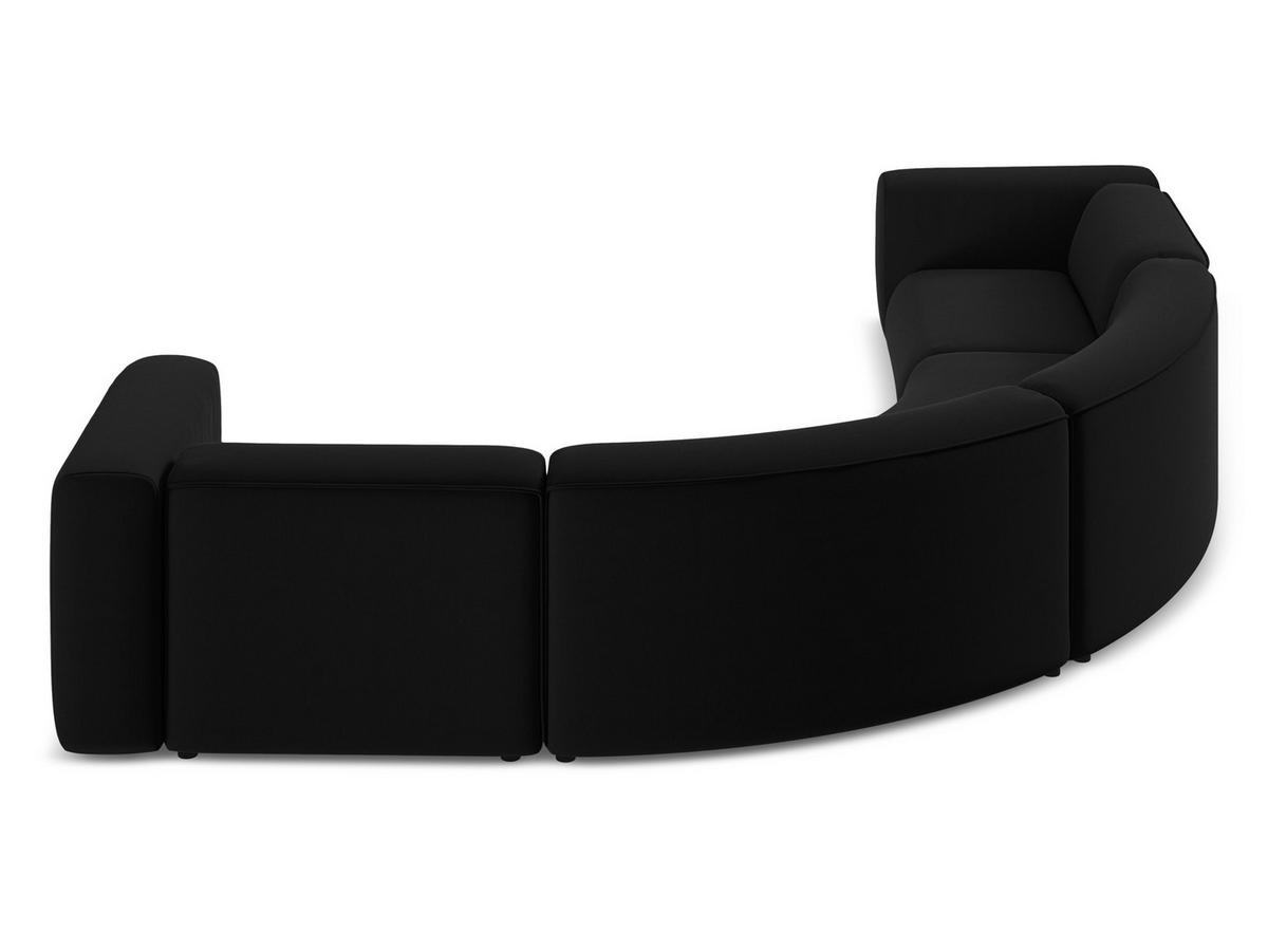 ECKSOFA Samt Stoff Schwarz - Schwarz, Kunststoff/Textil (318/318cm) - Makamii