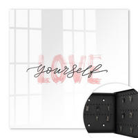 SCHLÜSSELBOX Schwarz 30x30 cm- Türöffnung nach rechts - Liebe dich selbst - Weiß, Metall (30/30/5cm) - TULUP