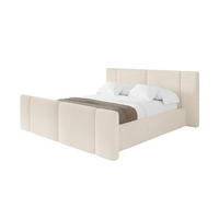 POLSTERBETT mit Bettkasten, Fußteil und Lattenrost, Boxbett ohne Matratze - RIVO-Z 120x200 Beige - Creme, Holzwerkstoff/Textil (120/200cm) - ALTDECOR