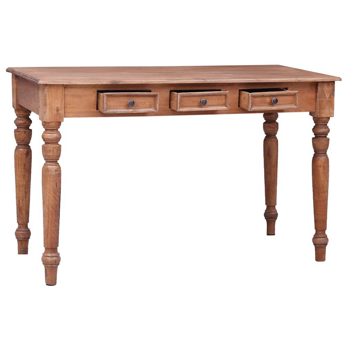 SCHREIBTISCH Mit Schubladen 117/57/75 Cm Altholz Massiv - Braun, Holz (57/117/75cm) - vidaXL