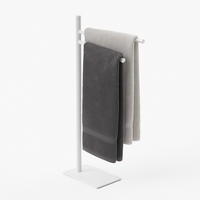 HANDTUCHSTÄNDER - Weiß, Metall (33.5/78/14cm) - Relaxdays