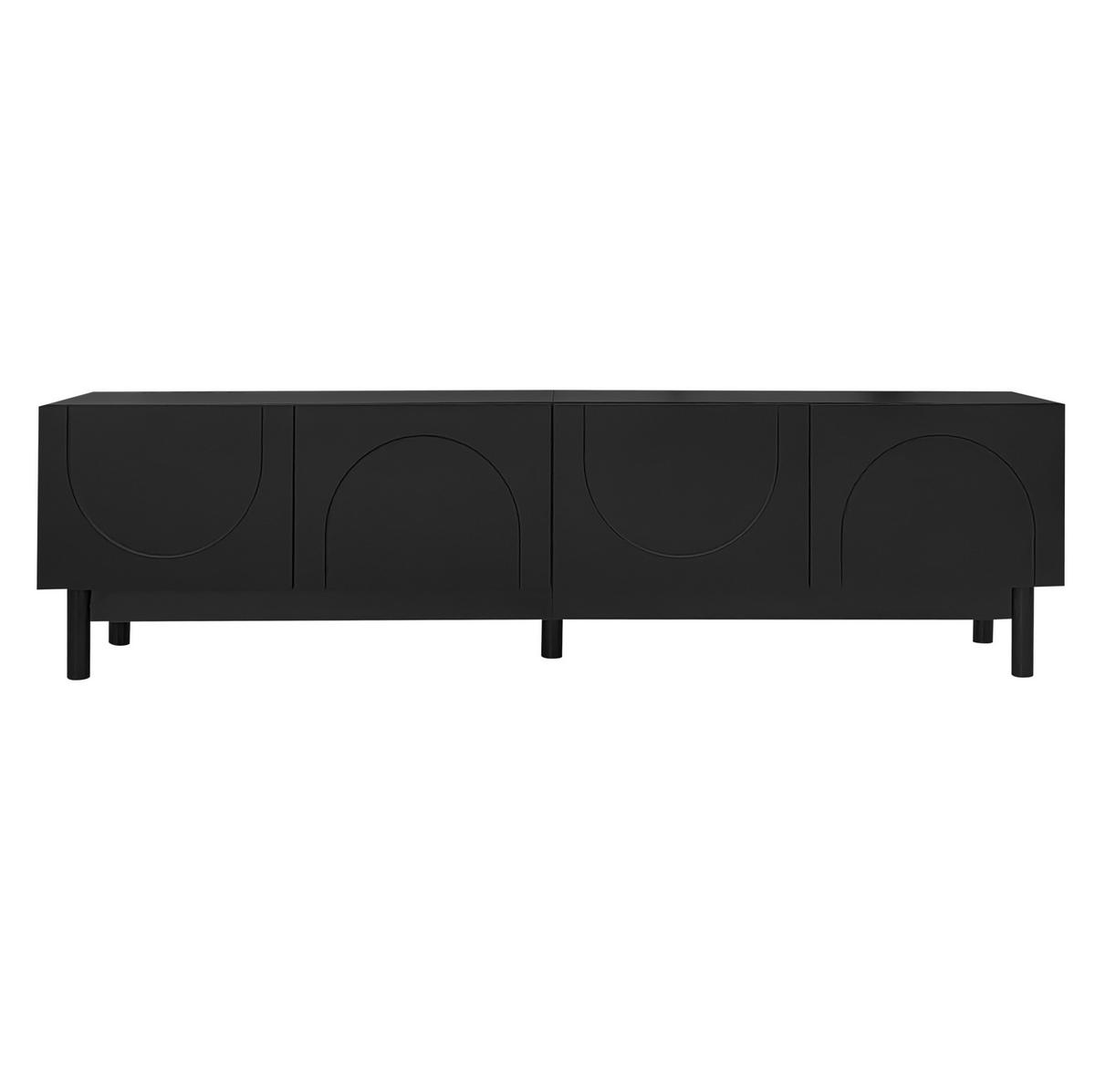 TV-SCHRANK mit 4 Türen 169 x 34 x 45,5 cm Schwarz - Schwarz, Holzwerkstoff (35/45.5/169cm) - Beauniv