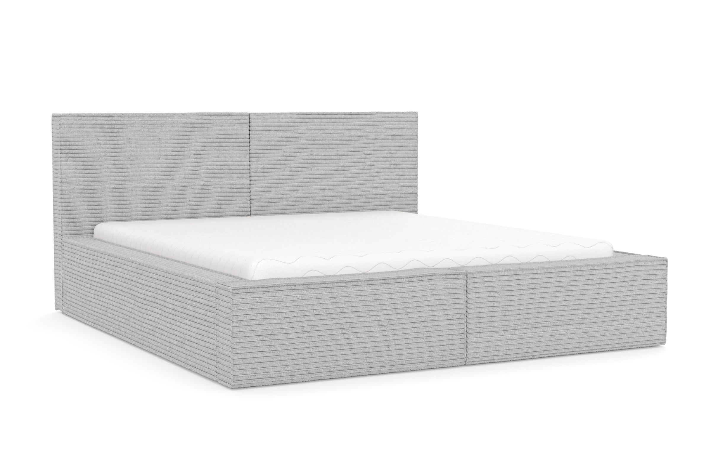 Deine Möbel 24 Polsterbett Hellgrau 200x200 cm