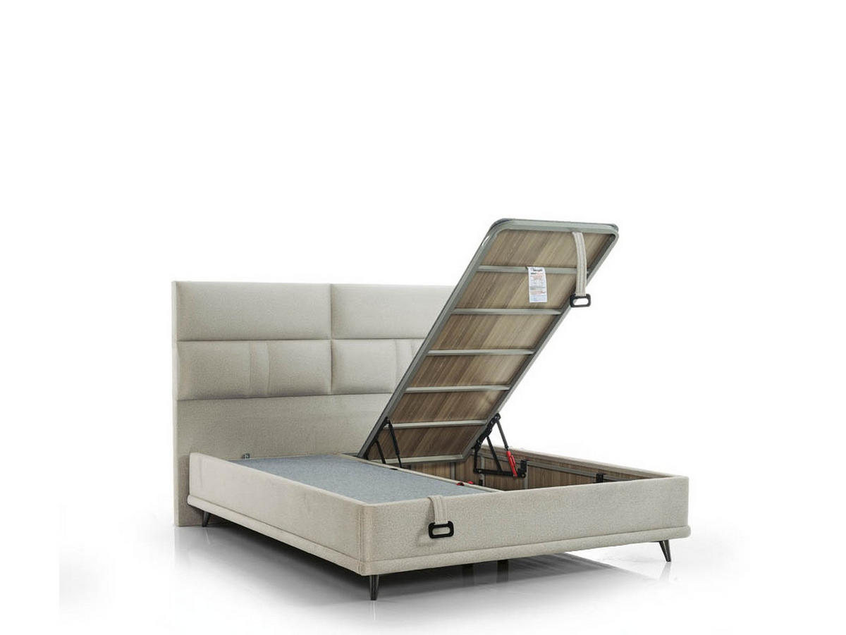 POLSTERBETT Ergopedic 100x200 Beige - Beige, Textil/Metall (100/200cm) - Villa Möbel