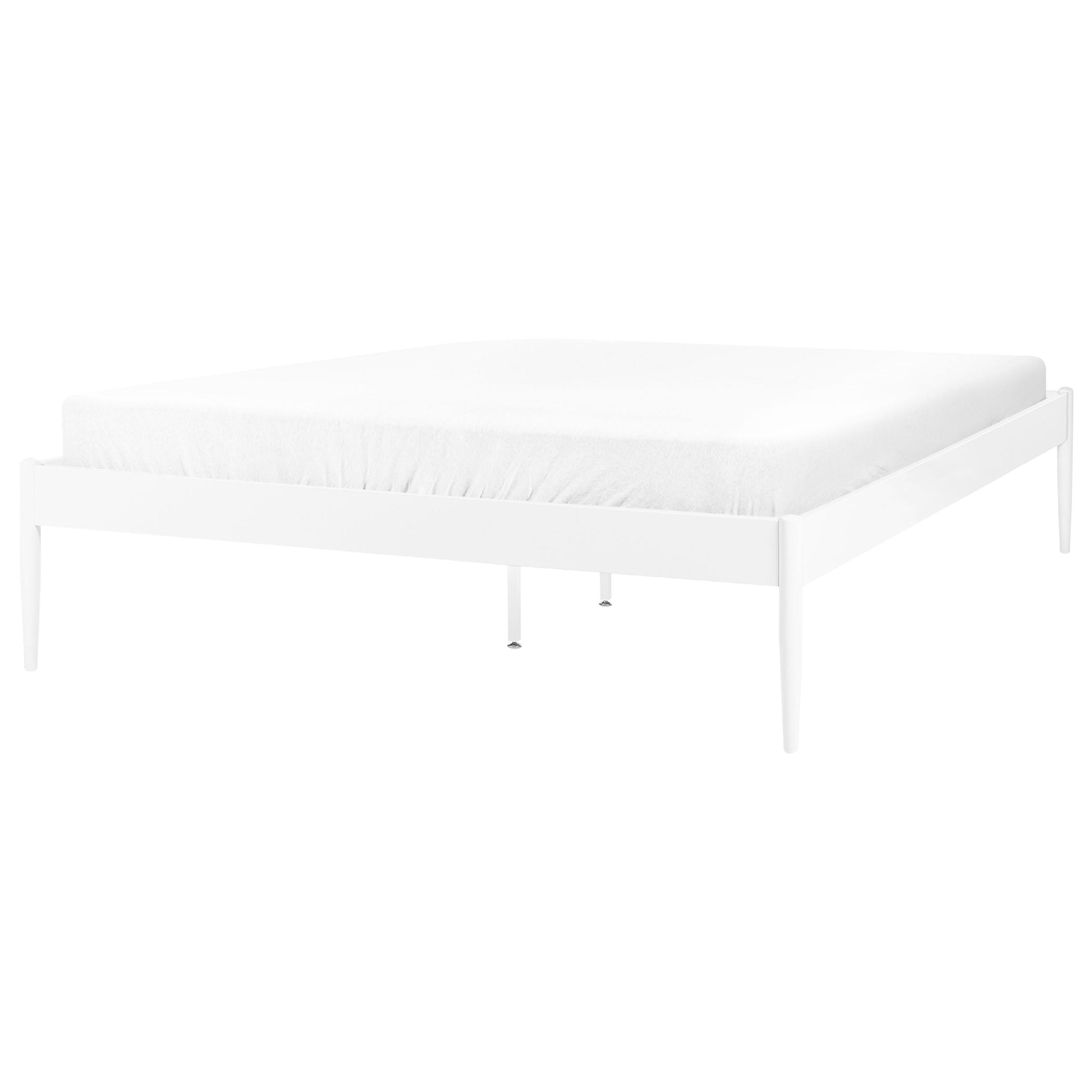 BETT mit Lattenrost 140x200 cm Weiß Vaurs - Weiß, Metall (140/200cm) - Beliani