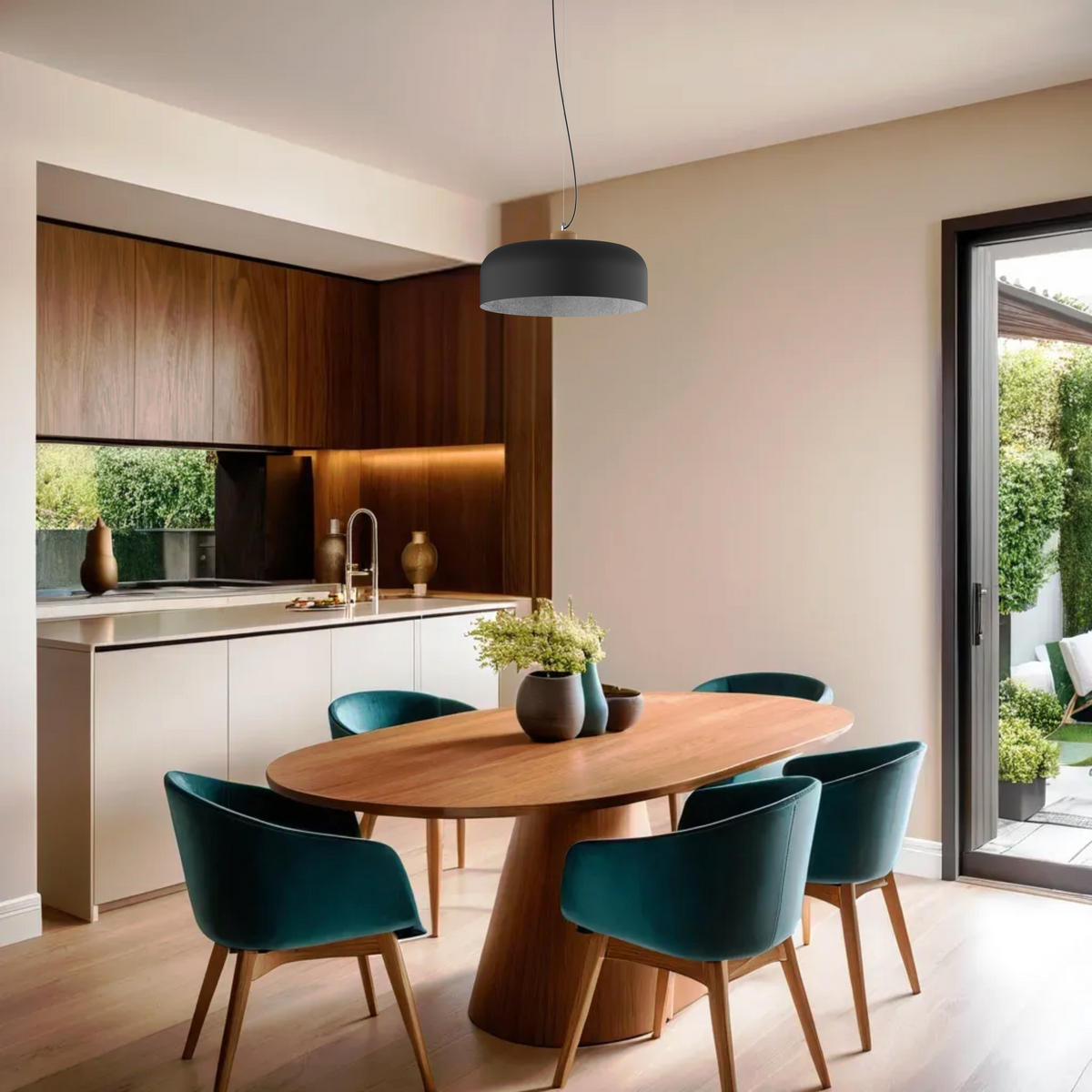 HÄNGELEUCHTE - Schwarz, Metall (50/50/17cm) - Lumicom