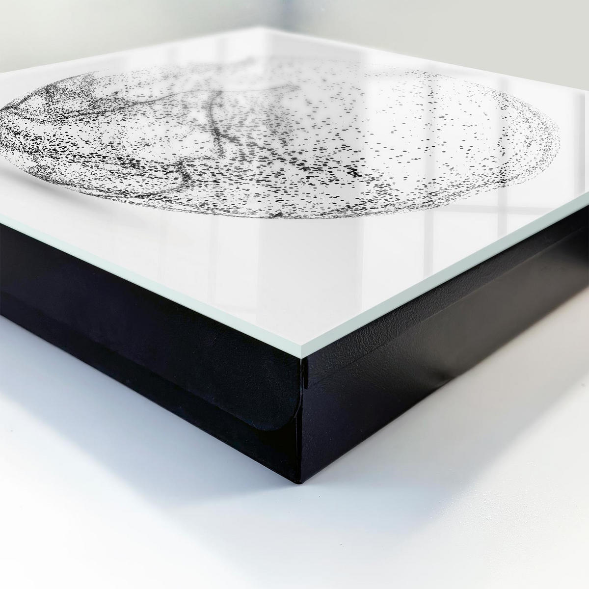 SCHLÜSSELBOX Schwarz 30x30 cm- Türöffnung nach rechts - Abstrakter Raum - Grau, Metall (30/30/5cm) - TULUP