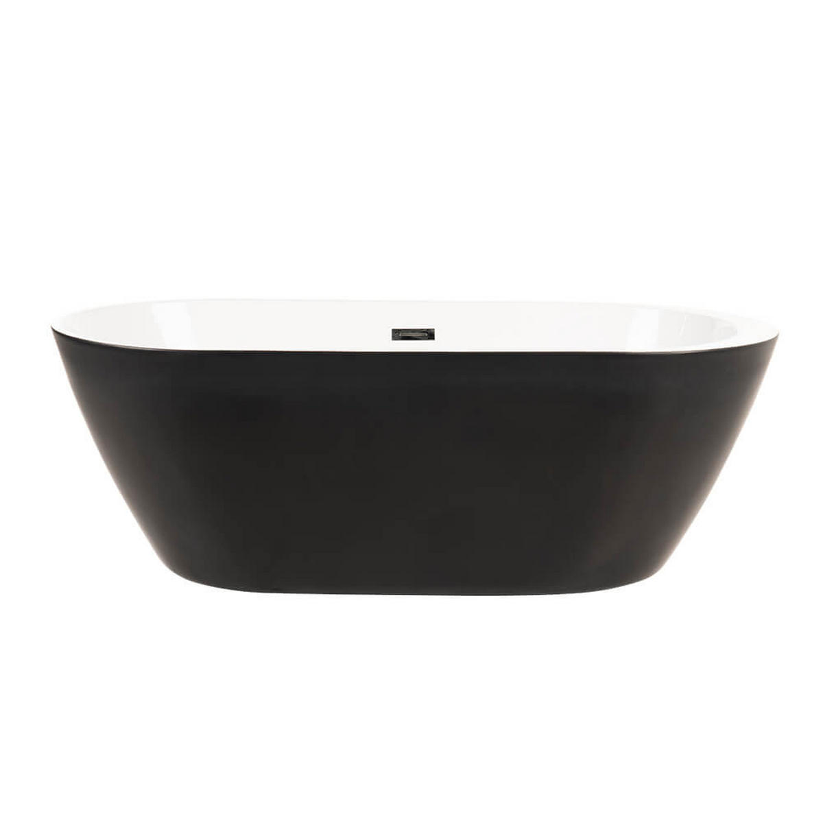 FREISTEHENDE Badewanne CODO - 170 x 80 cm Schwarz - Schwarz, Keramik (170/58/80cm) - Home Deluxe