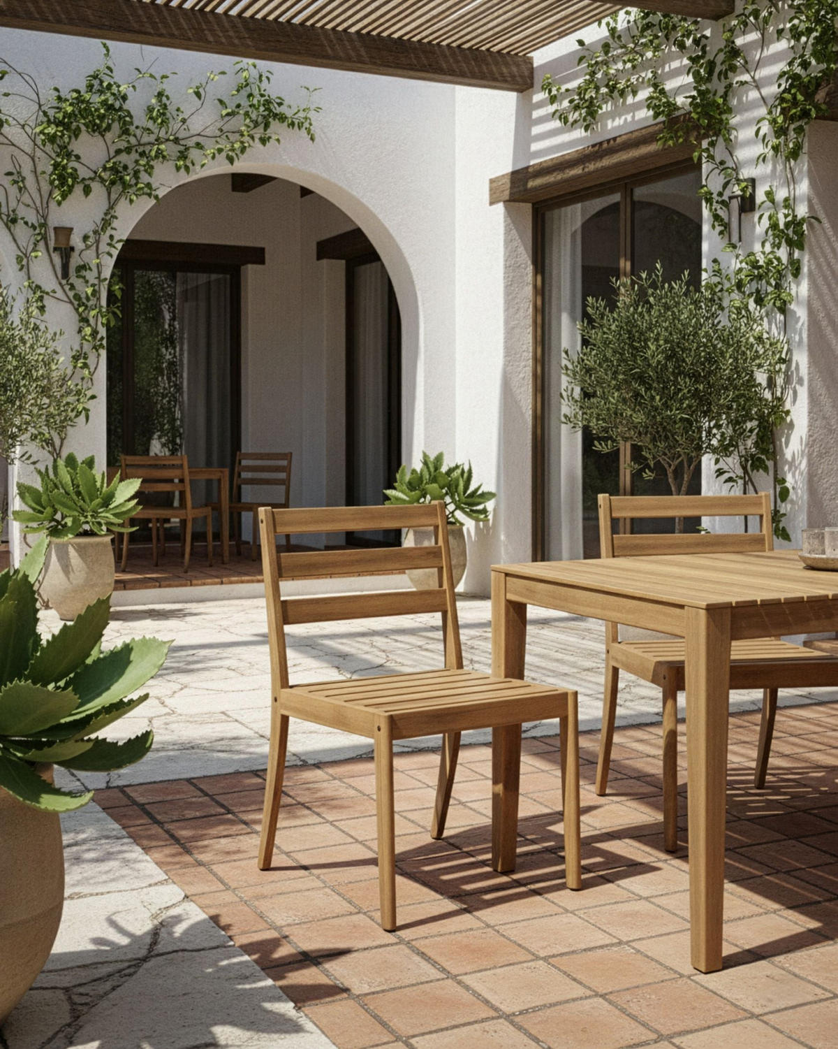 GARTENSTUHL 2er-Set zertifiziertes Akazienholz Hellbraun Chioggia - Hellbraun, Holz (53/87/61cm) - Beliani