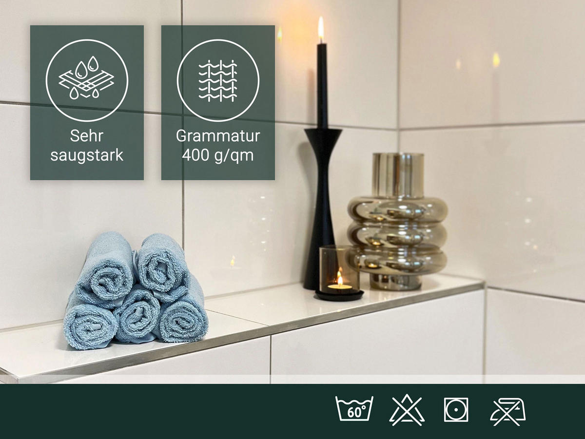 SEIFTÜCHER, 10er-Set, 30x30 cm, 100% Baumwolle, Blau - Hellblau, Textil (30/30cm) - Zollner