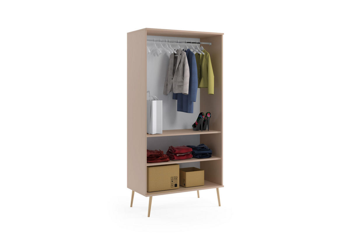 KLEIDERSCHRANK Schrank Kriml Macchiato 180x202 cm - Mokka, Holz (52/202/180cm) - Fedve