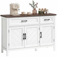 SIDEBOARD Weiß/Braun, 3 Türen, 2 Schubladen, 110/35/80,5 cm - Weiß, Holz (110/80.5/35cm) - PANGIVO