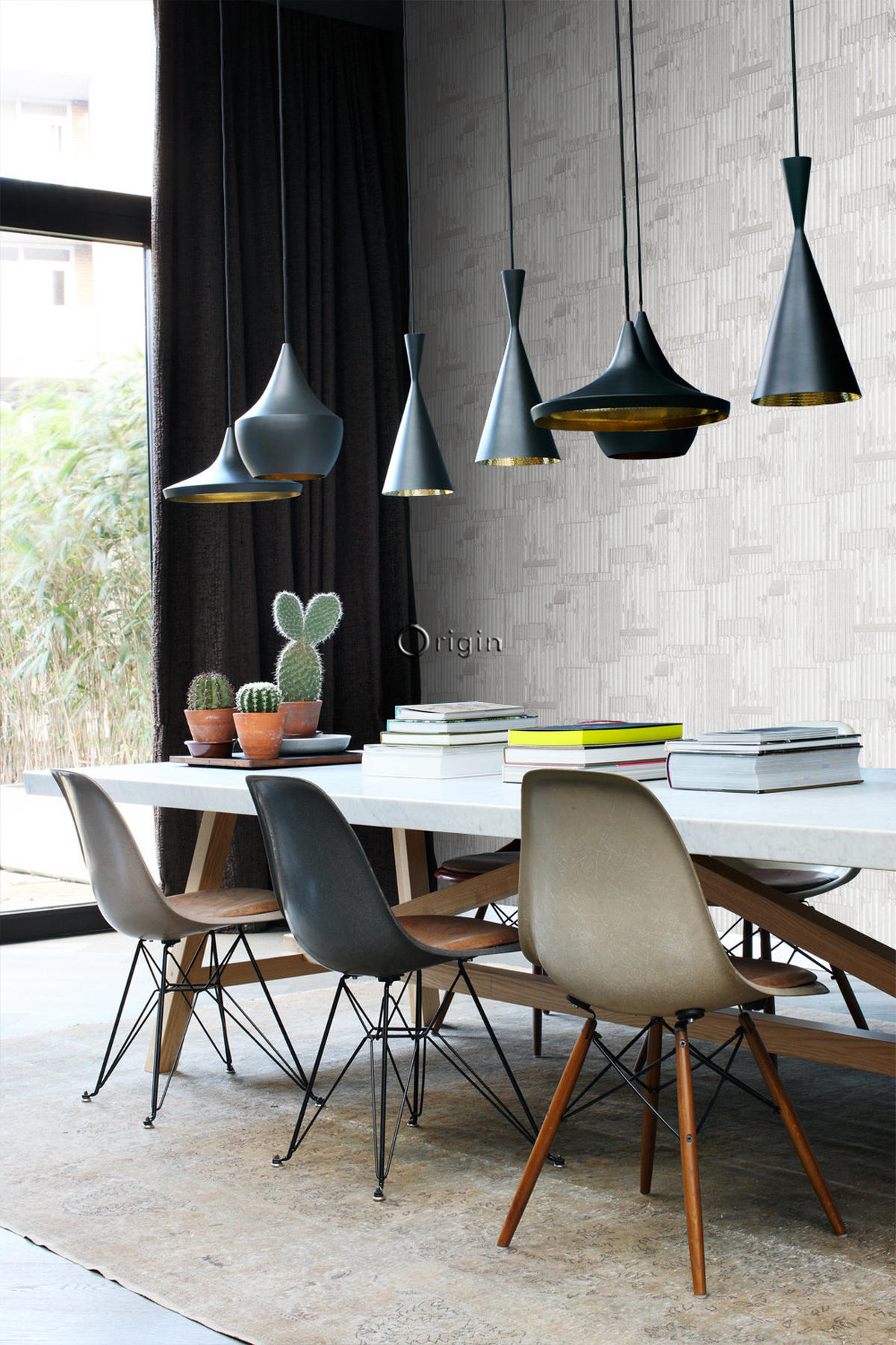 TAPETE industrielle Wellplatten aus Metall 3D 53 cm x 10.05 m - Weiß, Papier (53/1000cm) - Origin Wallcoverings