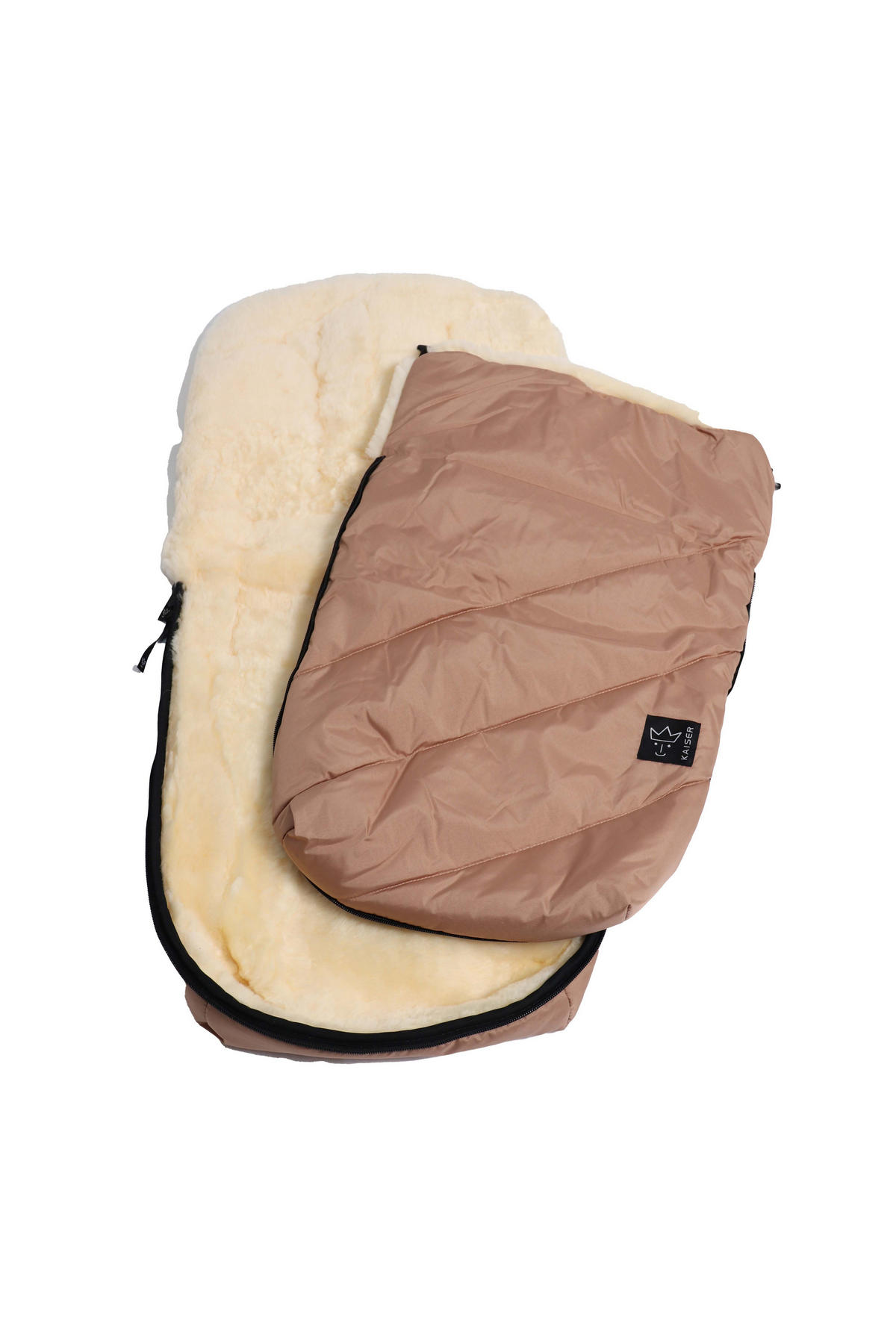 LAMMFELL-FUSSSACK Paat 2.0, sand - Beige, Fell (45/85cm) - Kaiserbaby