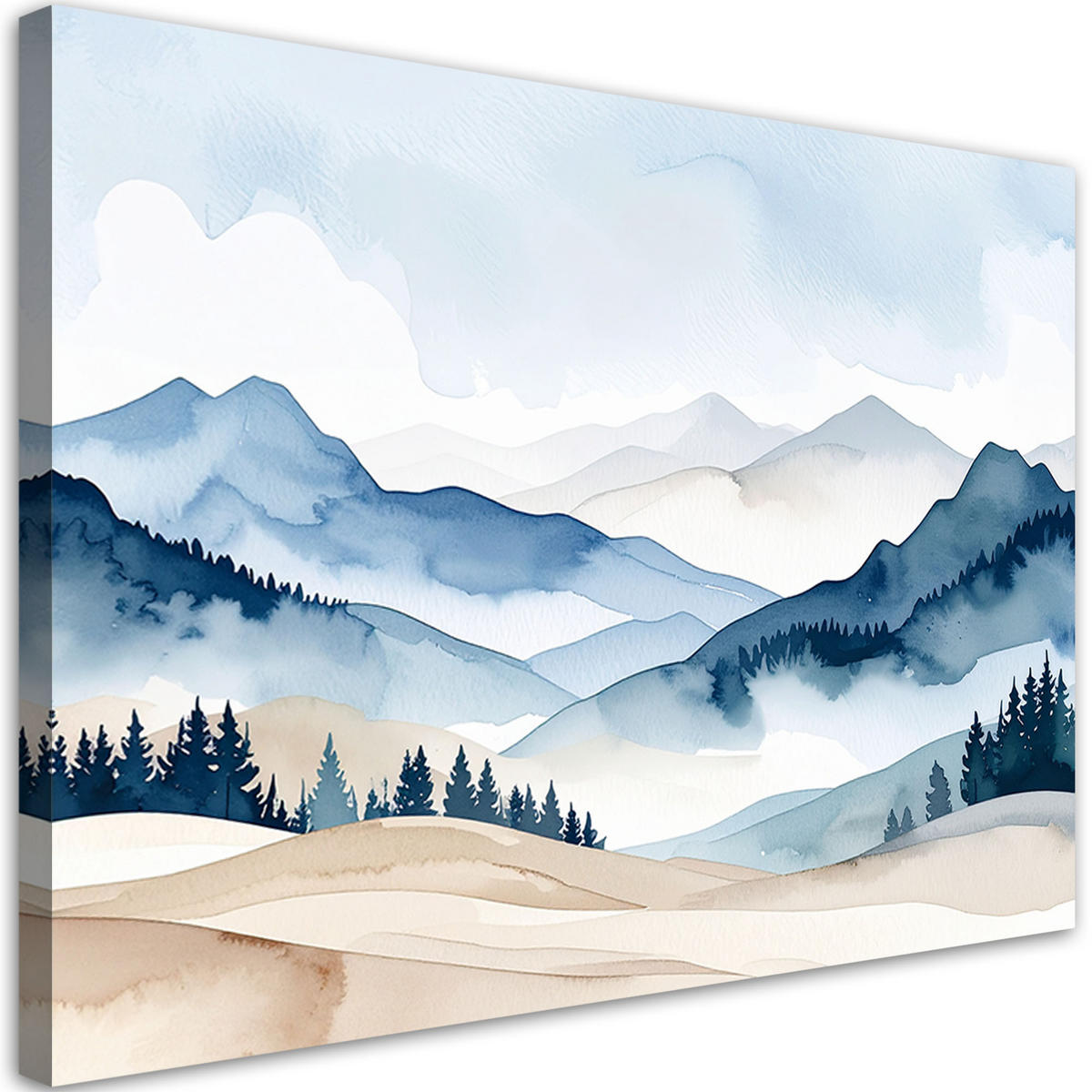 LEINWANDBILD Landschaften 120x80cm - Blau, Textil (120/80cm) - Feeby