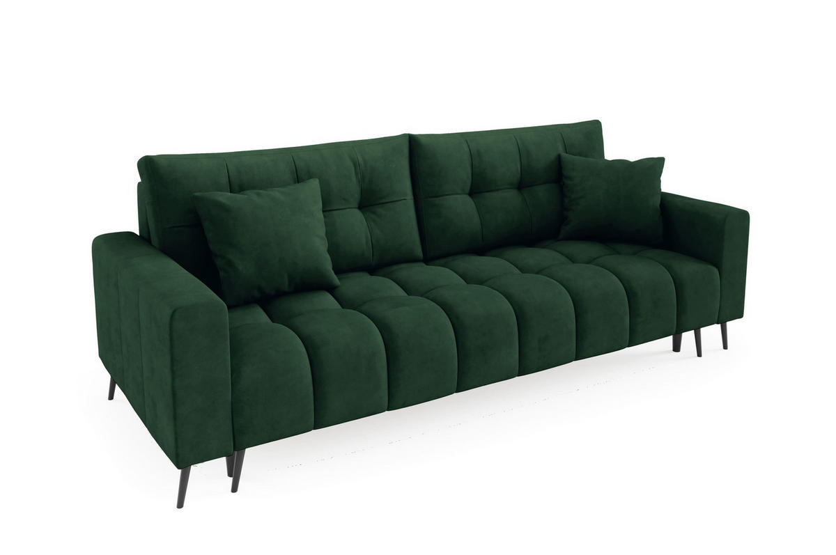 SCHLAFSOFA - Sofa Forta - Dunkelgrün (Amon 06) - Dunkelgrün, Holz (233/72/101cm) - Möblo