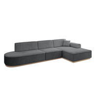 ECKSOFA Ottomane Rechts IREA-L2 - 327x165x80 cm Duneklgrau - Dunkelgrau, Holzwerkstoff/Textil (327/165cm) - ALTDECOR