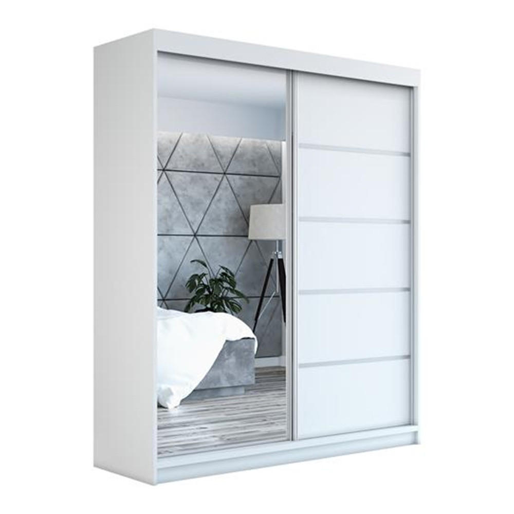 SCHWEBETÜRENSCHRANK 180 CM PIK Farbe: Weiß - Weiß, Holzwerkstoff (180/215/59.5cm) - A&J MöbelLand