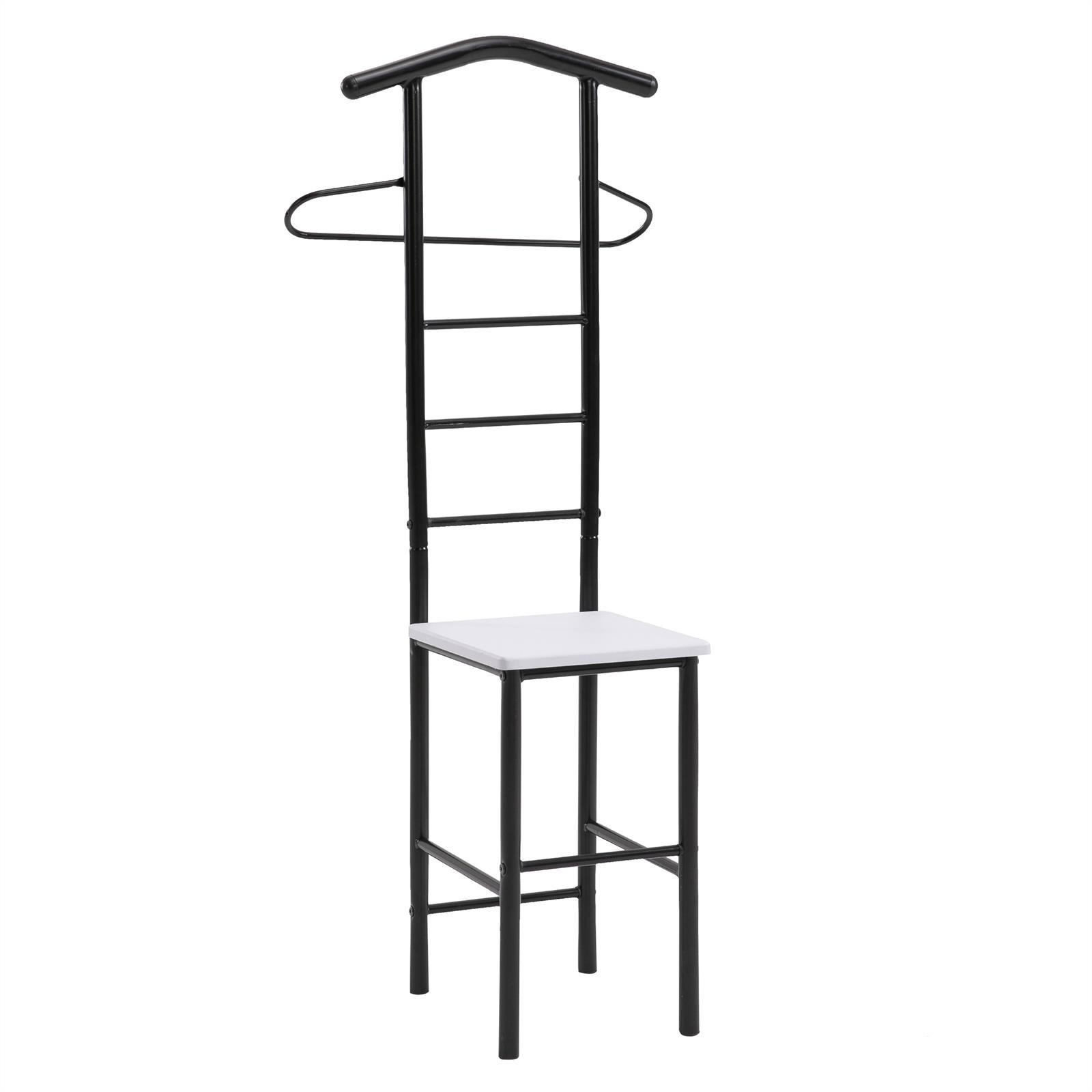CARO-Möbel Herrendiener Schwarz, Weiß 53x121x47 cm