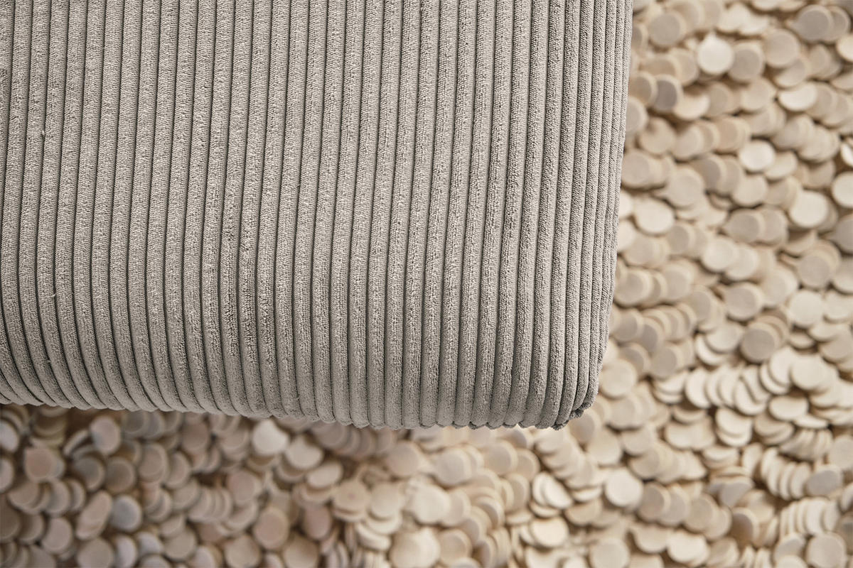 LONGSEAT CHAMRE Grau Cord - Schwarz/Grau, Textil/Metall (130/95/160cm) - KAWOLA