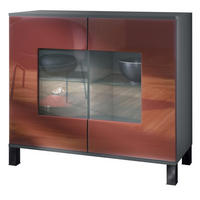 KOMMODE Grömitz Bordeaux Hochglanz - Bordeaux, Holzwerkstoff (92.5/84.5/35cm) - Vladon