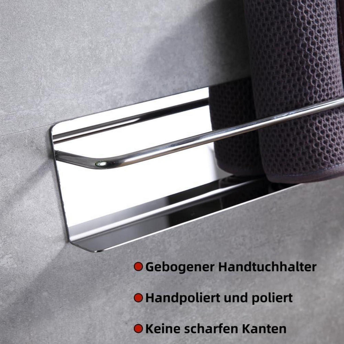 HANDTUCHHALTER Edelstahl poliert 40 cm - Multicolor, Metall (9/7/40cm)