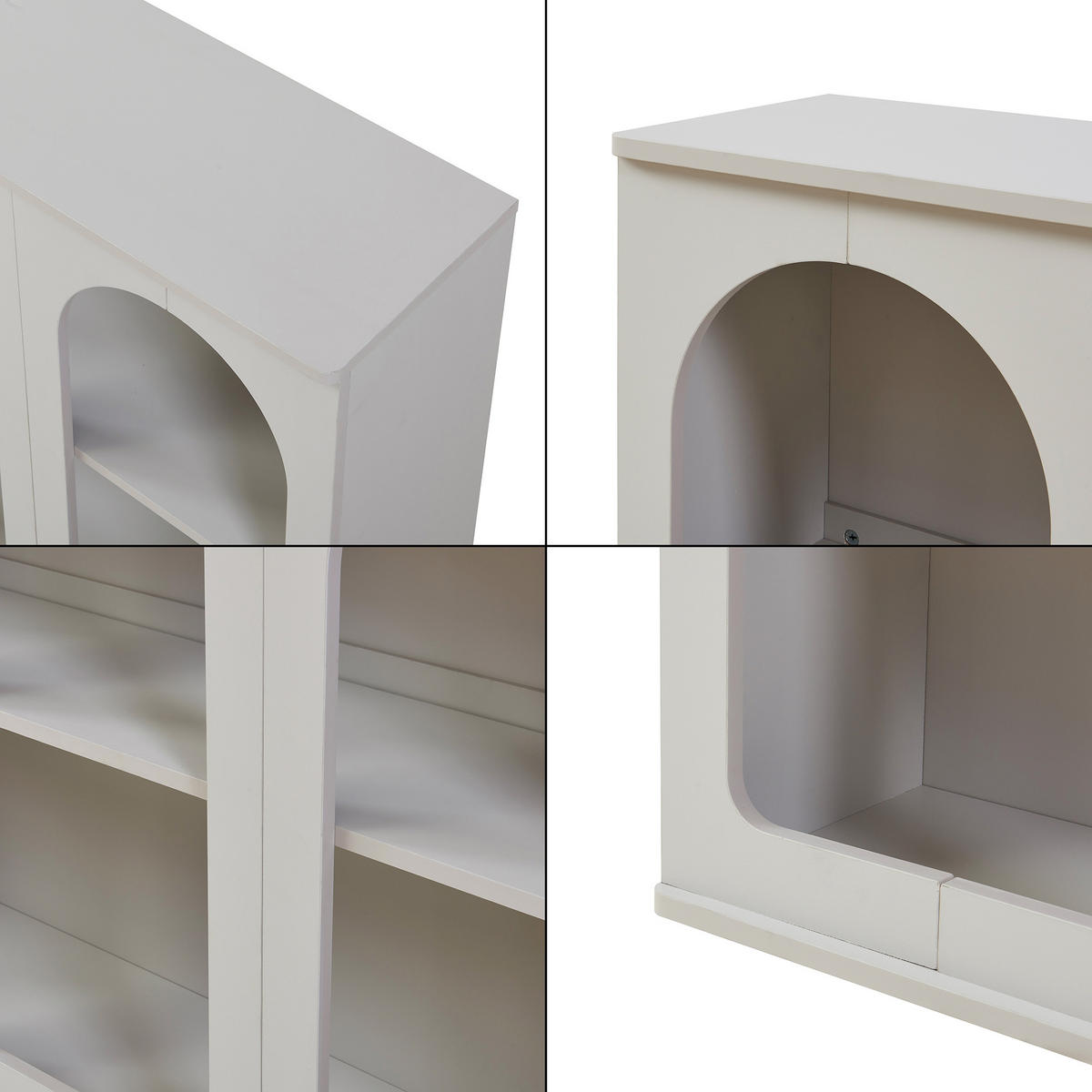 PŘÍSTĚNNÝ STOLEK Trorhun - šedá, kompozitní dřevo (30/80/120cm) - [en.casa]