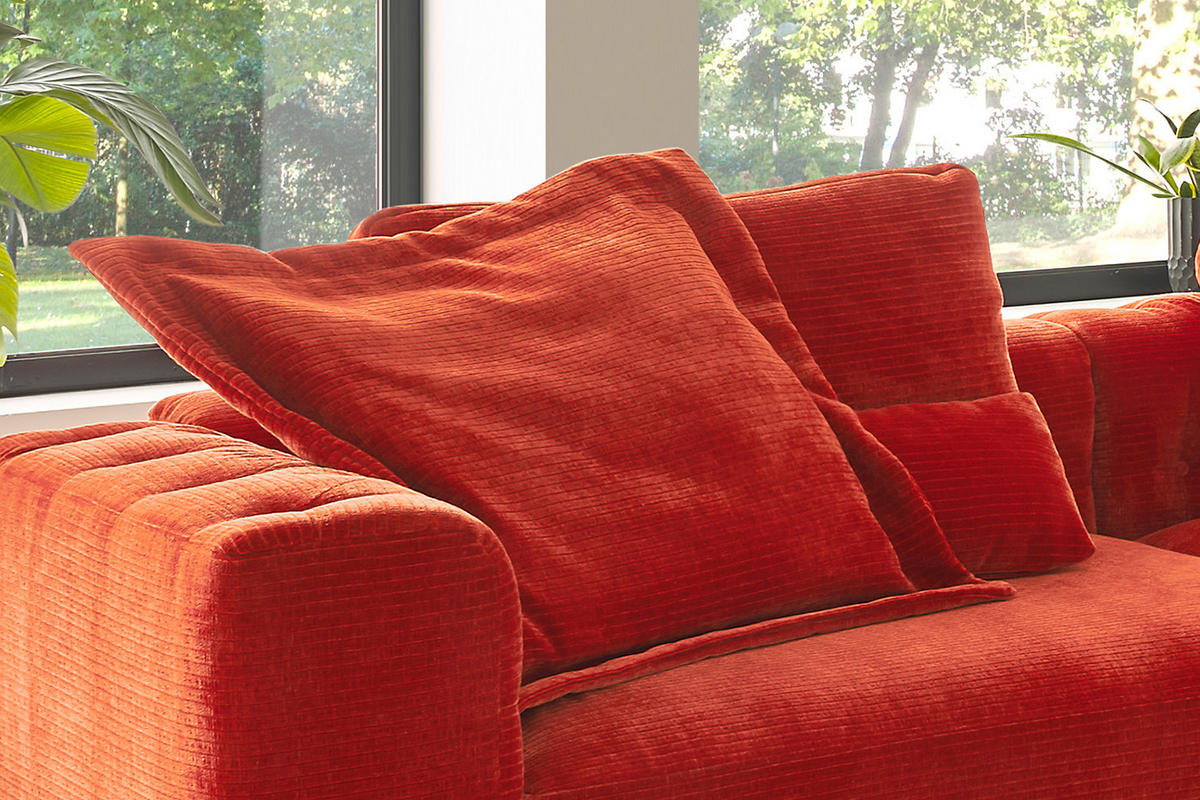 FLATTERKISSEN MEDIUM SEPHI Cord - Rot, Textil (75/75cm) - KAWOLA