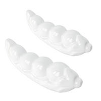 BESTECKABLAGE 2er Set "Poggiaposate Baccello" Fattoria 7 x 3 cm - Weiß, Keramik (2/3/7cm)