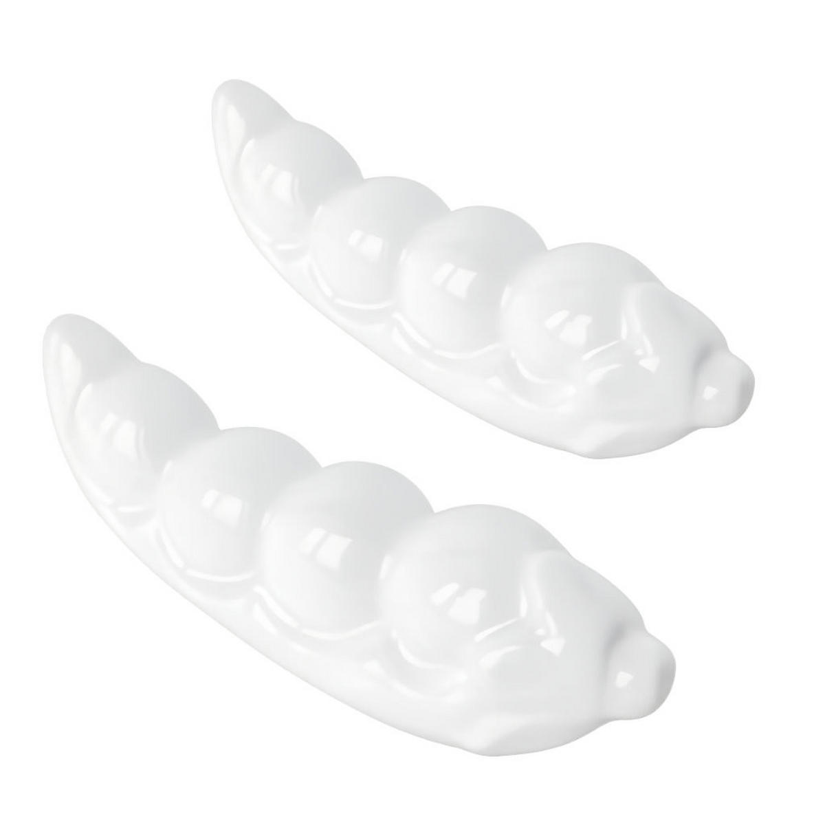 BESTECKABLAGE 2er Set "Poggiaposate Baccello" Fattoria 7 x 3 cm - Weiß, Keramik (2/3/7cm)