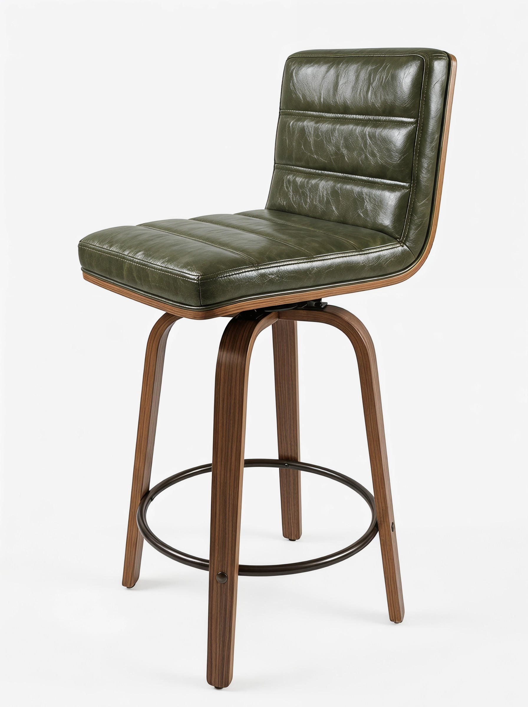 BARHOCKER DE-36437 mit geschwungenen Holzbeinen Grün - Grün, Holz (48/90/40cm) - ComfortXL
