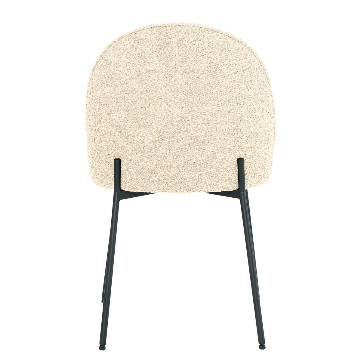 POLSTERSTUHL - Bouclé / Eisen, 2er-Set - Creme/Schwarz, Textil (49/84/54cm) - home24