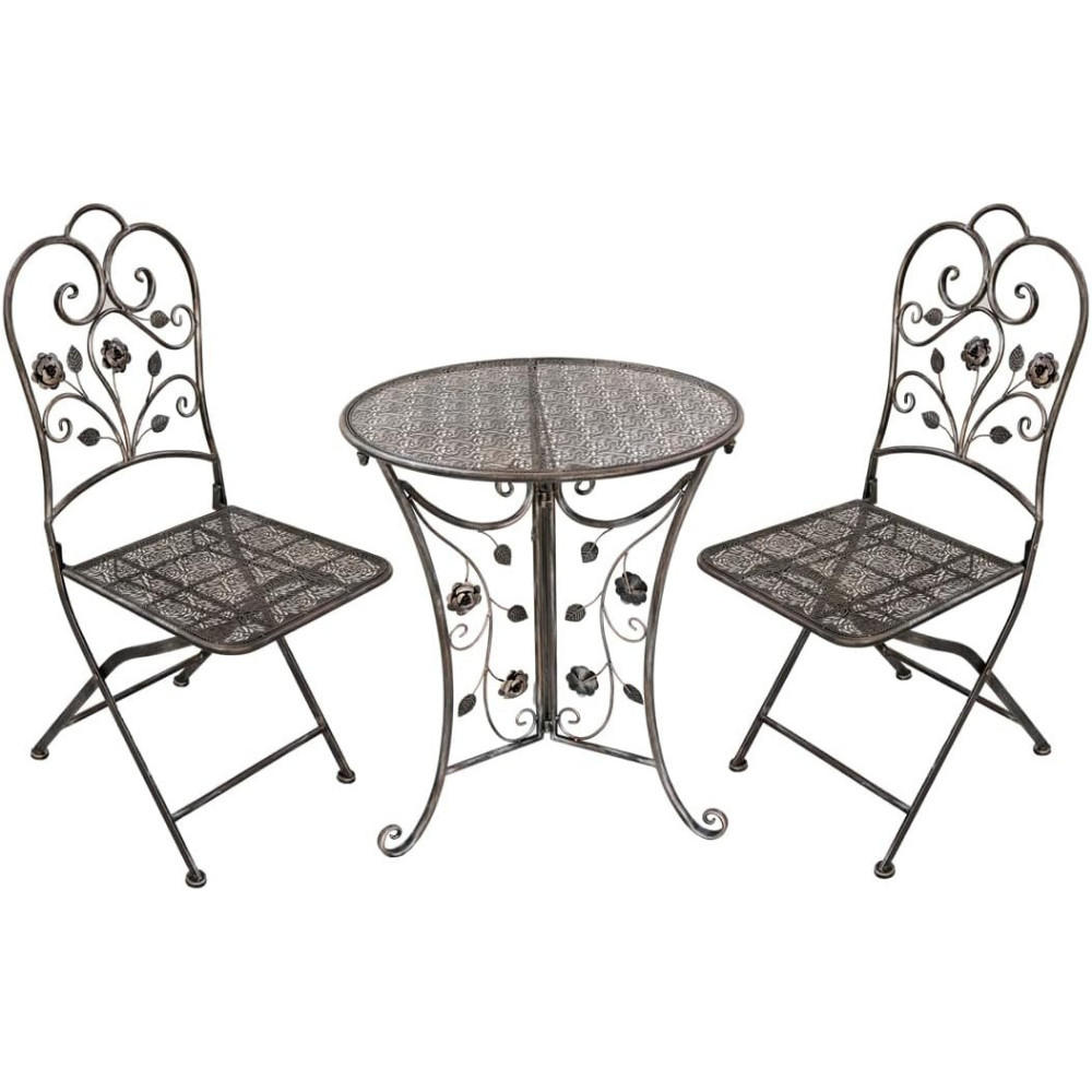 BALKONMÖBEL-SET Thilo 3-teilig Balkon-Set - Bronzefarben, Metall - DELUKE