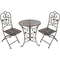 BALKONMÖBEL-SET Thilo 3-teilig Balkon-Set - Bronzefarben, Metall - DELUKE