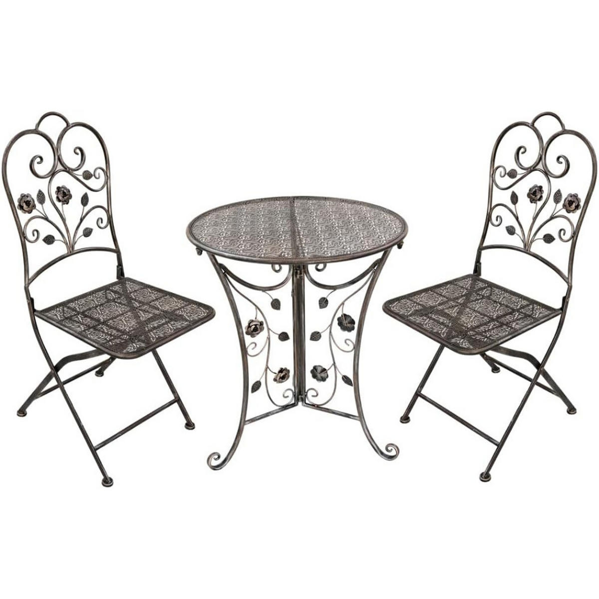 BALKONMÖBEL-SET Thilo 3-teilig Balkon-Set - Bronzefarben, Metall - DELUKE