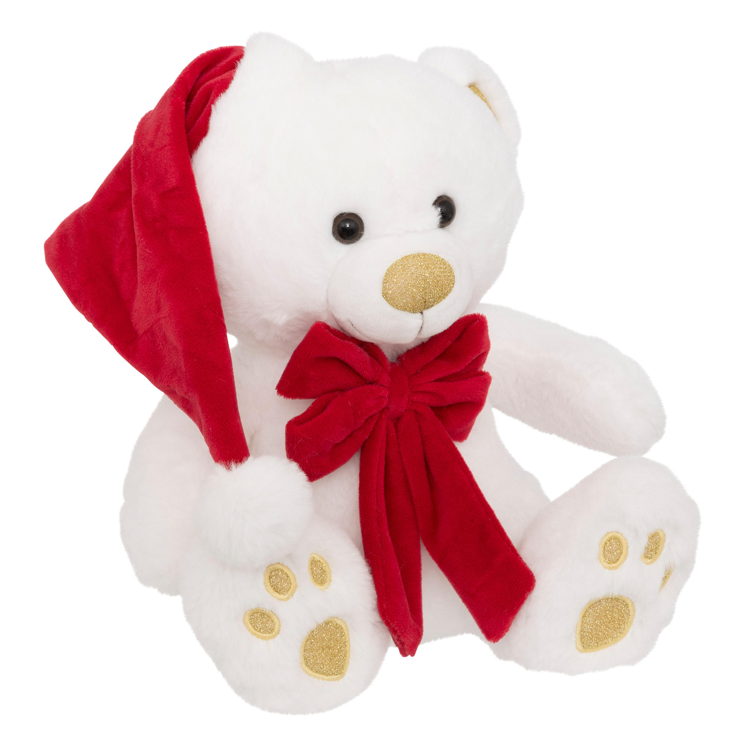 STOFFBÄR mit Weihnachtsmütze 25 cm - Weiß, Textil (22/34/26cm) - Atmosphera Createur d´interieur