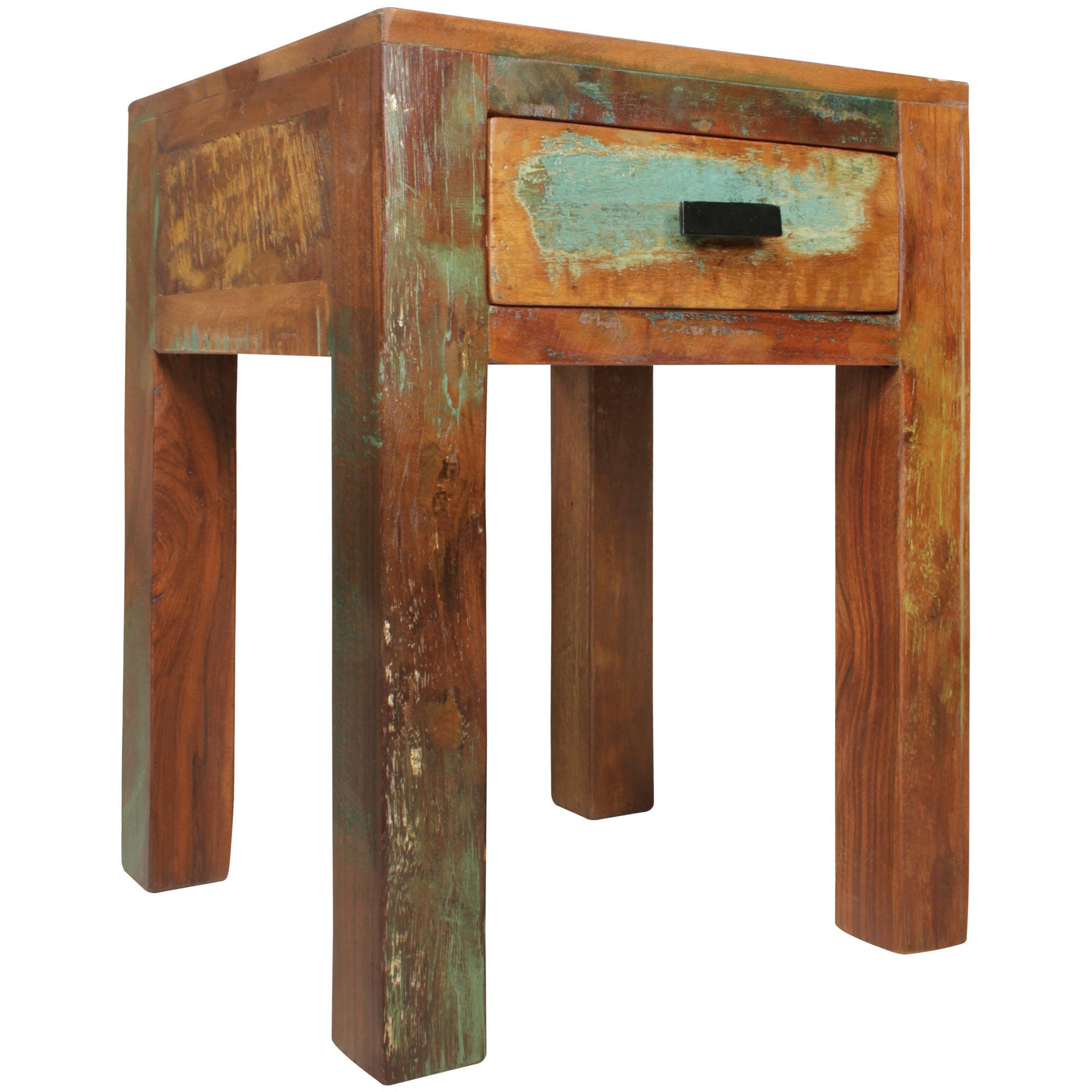 NACHTTISCH – Mango Massivholz Shabby Chic 40x40x55 cm - Braun, Holz (40/40/55cm) - KADIMA DESIGN