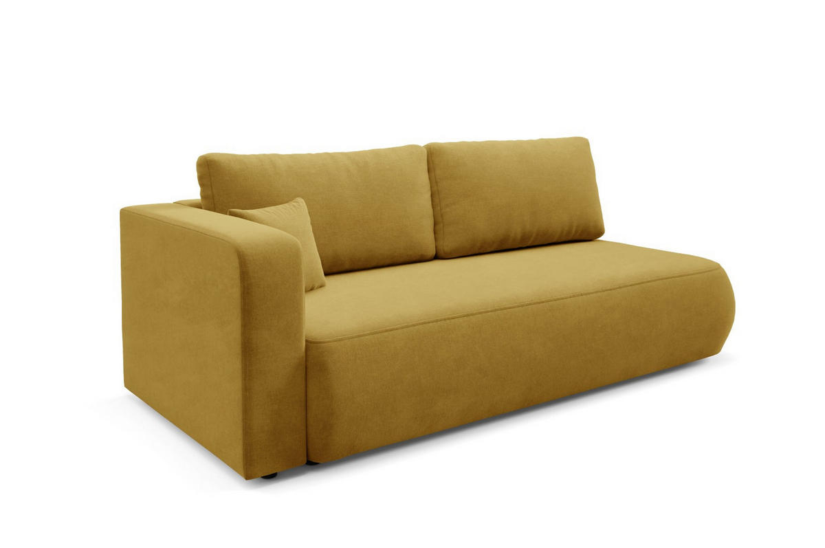 SCHLAFSOFA mit Bettkasten Gelb - Gelb/Schwarz, Holz/Holzwerkstoff (228/82/106cm) - Furnisell