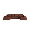 ECKSOFA BEGA U Links ARAGON 59 mit Schlaffunktion - Hellbraun, Textil (372/87/185cm) - Bedante