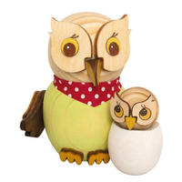 DEKOFIGUR Holzfigur Minieule mit Baby 7cm - Multicolor, Holz (5/7/5cm)