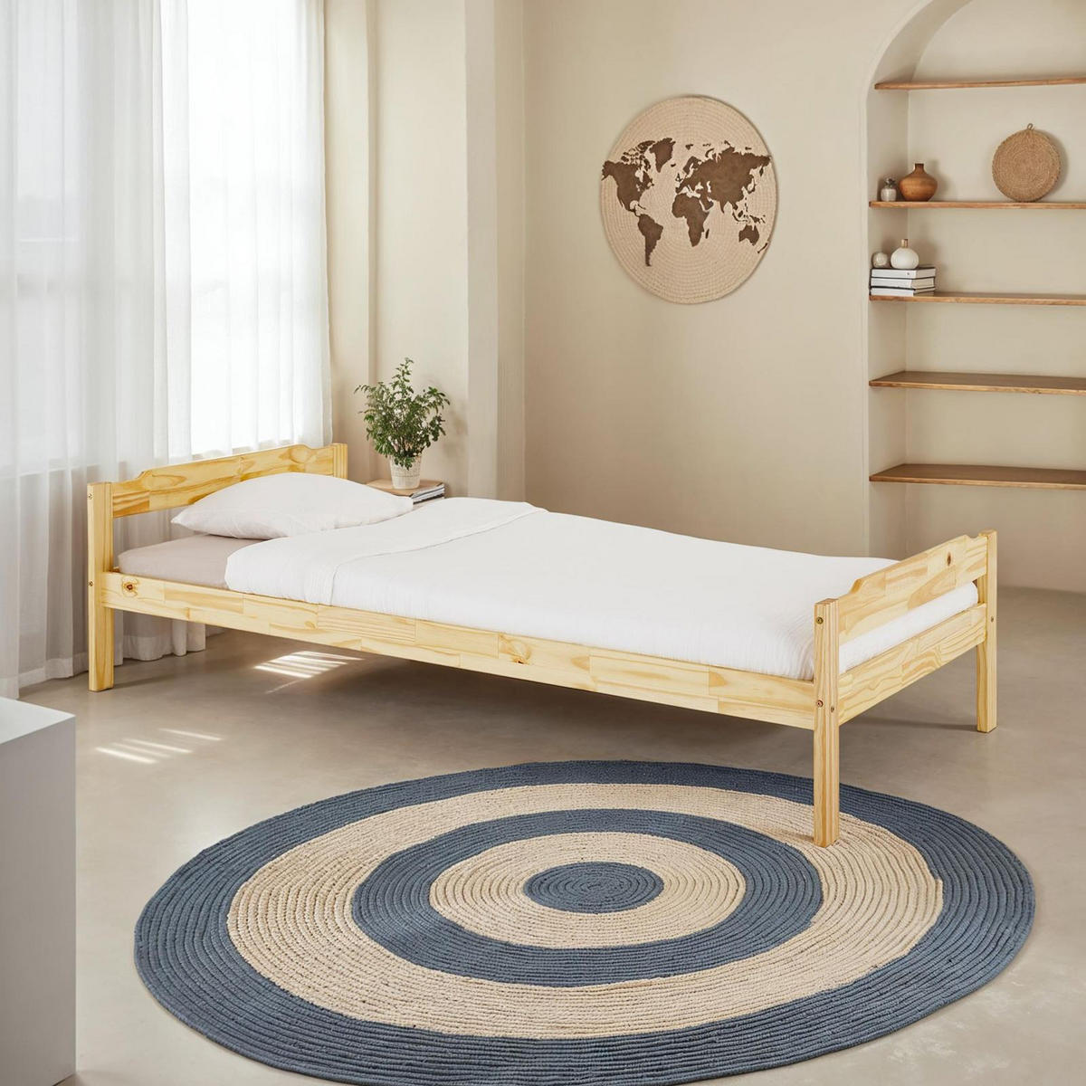 EINZELBETT MORITZ 90x200 cm natur - Naturfarben, Holz (90/200cm) - IDIMEX