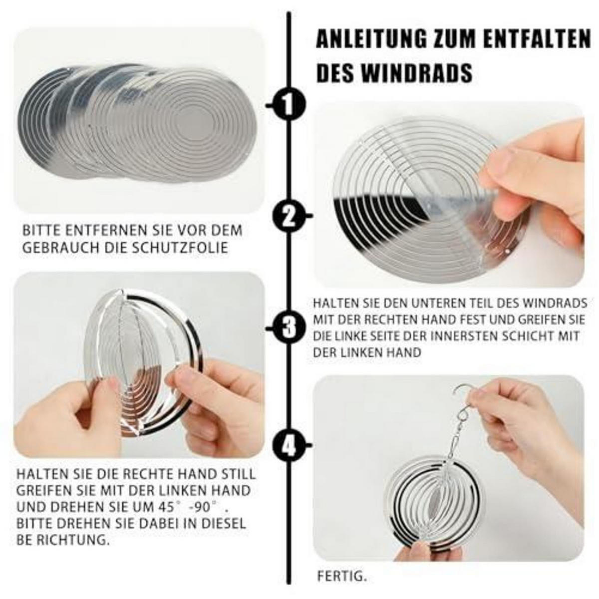 GARTENSTECKER 4-teiliges Set Metall Spiraldesign - Multicolor, Metall (11/11/1.5cm)
